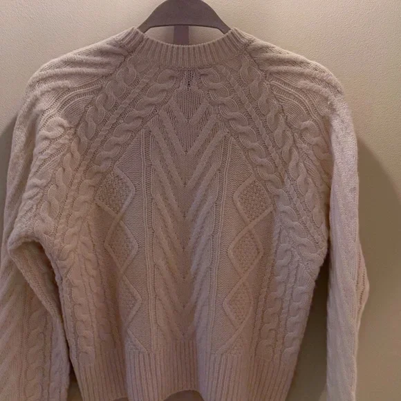 Rag & Bone Cashmere Cream Cropped Sweater - Picture 4 of 5